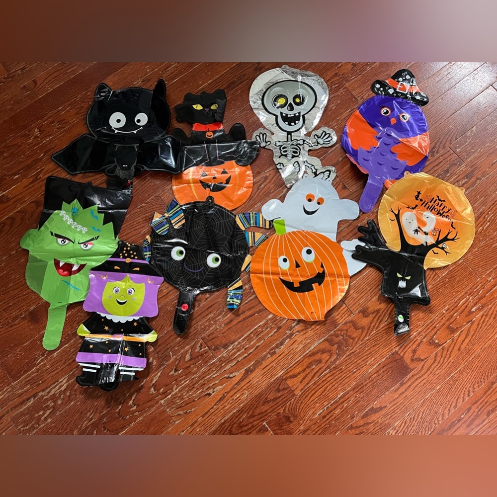 Halloween Mylar balloons.